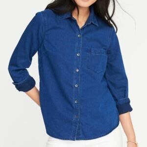 old navy the classic shirt Relaxed Classic Chambray sz L